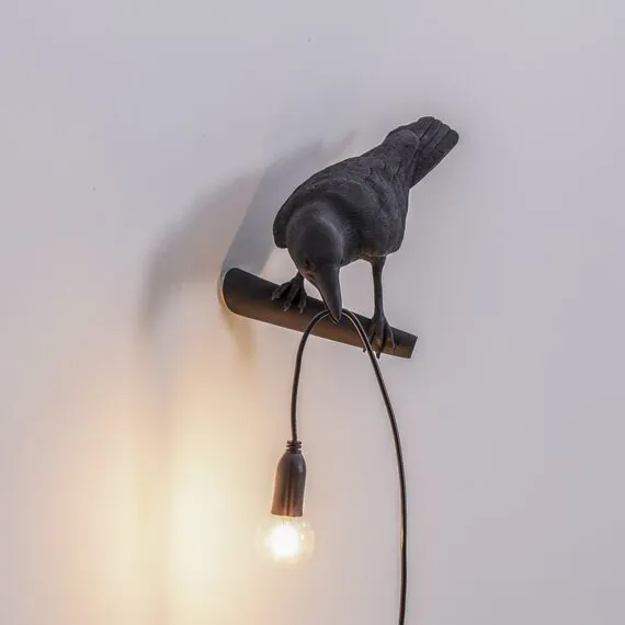Seletti 00124528; 14737 Настенный светильник Bird Looking Left Black, изображение 4