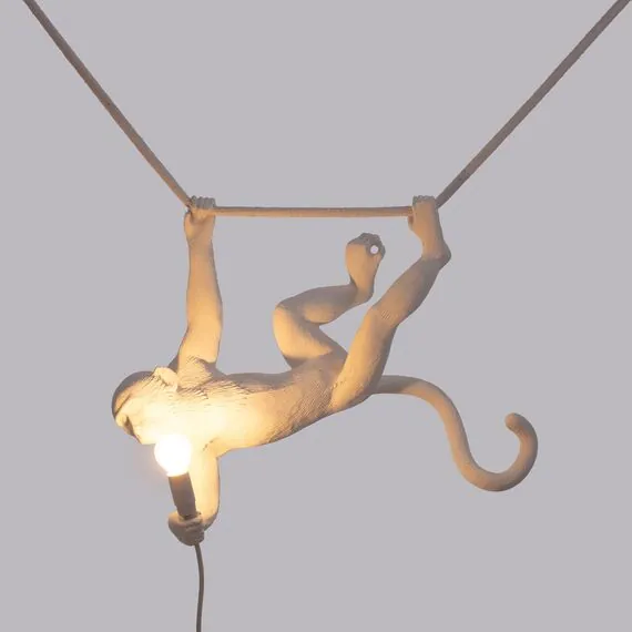 Seletti 00126426; 14875 Подвесной светильник The Monkey Lamp Swing White, изображение 2