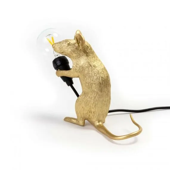 Seletti 00133915; 15231 Настольная лампа Mouse Lamp Sitting GOLD USB, изображение 7