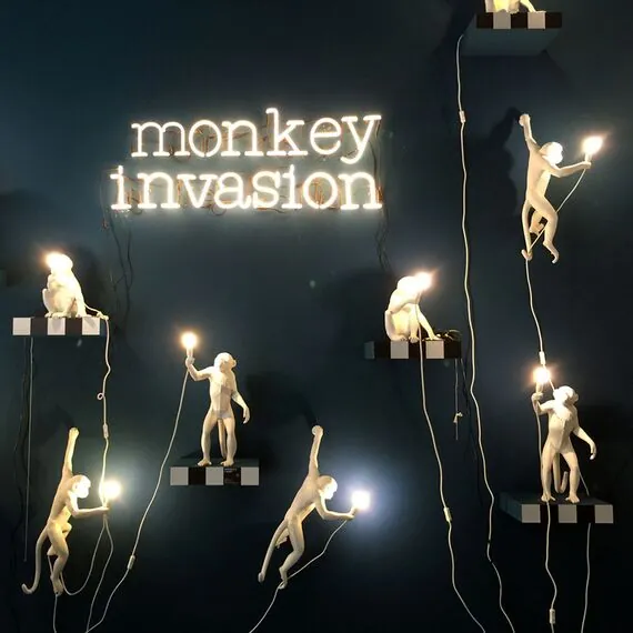 Seletti 00126129; 14916 Подвесной светильник The Monkey Lamp Swing Black, изображение 7