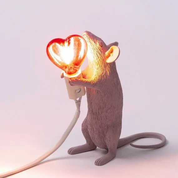 Seletti 00134161; 15220SV Настольная лампа Mouse Lamp Love Edition USB, изображение 11