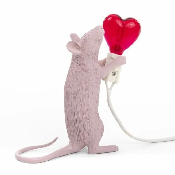 Seletti 00134161; 15220SV Настольная лампа Mouse Lamp Love Edition USB, изображение 14