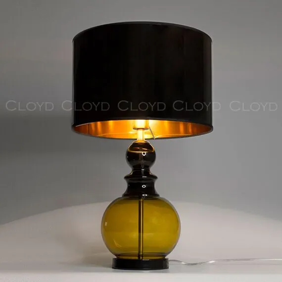 Cloyd 30118 Настольная лампа PONTIFICA T1 высота - 61 см, латунь янтарное стекло
