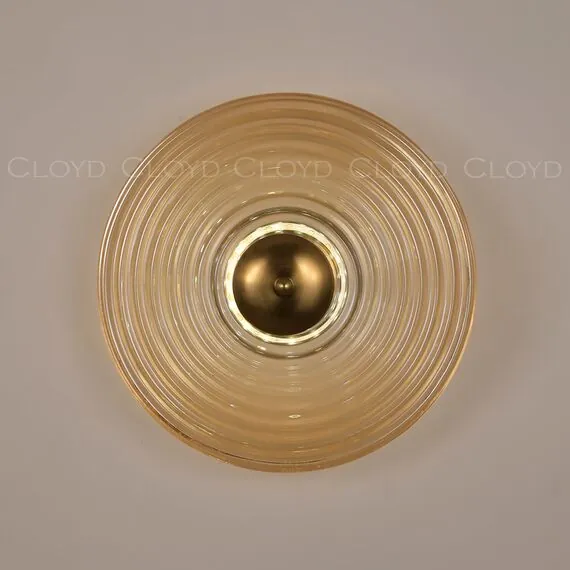 Cloyd 20384 Бра MINUTE W1 диаметр - 30 см, латунь коньячн. стекло, изображение 4
