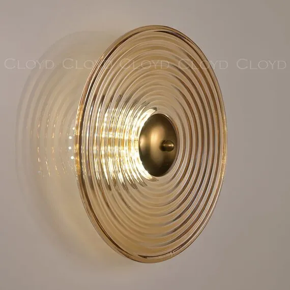 Cloyd 20384 Бра MINUTE W1 диаметр - 30 см, латунь коньячн. стекло, изображение 3