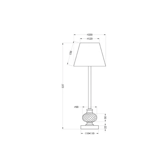 Garda Decor 22-87898 Лампа настольная плафон серый Д20 В55, изображение 2