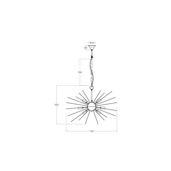 Garda Decor 20MD3330-12 Светильник потолочный d74*53см, изображение 3