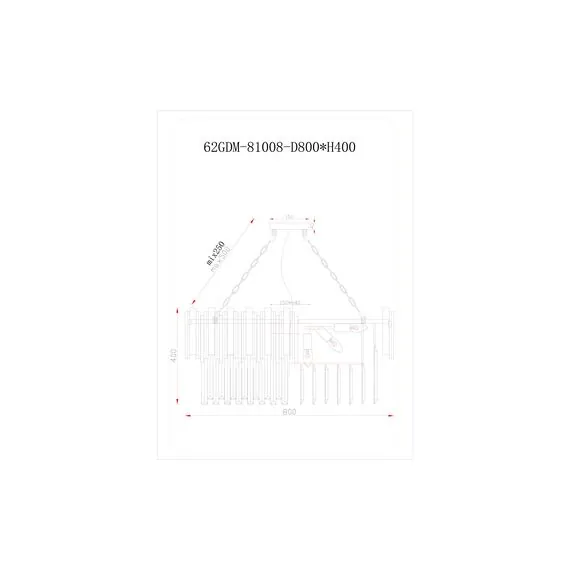 Garda Decor 62GDM-81008-800 Люстра Vittoria M d80см h38см, изображение 3