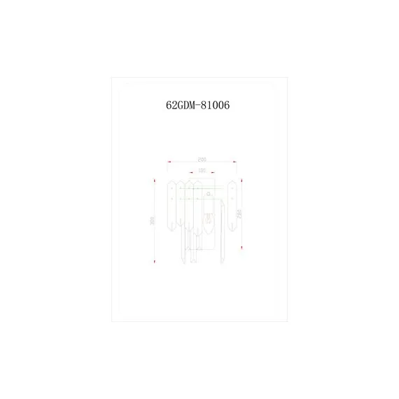 Garda Decor 62GDM-81006  Бра VIittoria S золото 20*34см, изображение 3