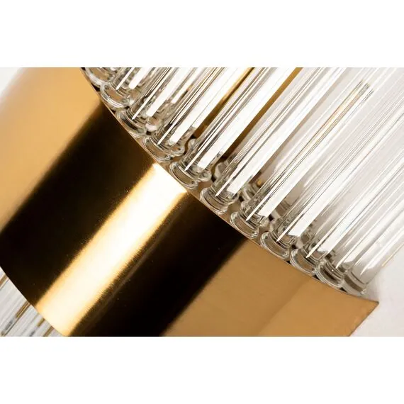 Garda Decor 92EL-YG59021G-2W Бра латунь, стекло прозр. 20*10*h.50см, изображение 3