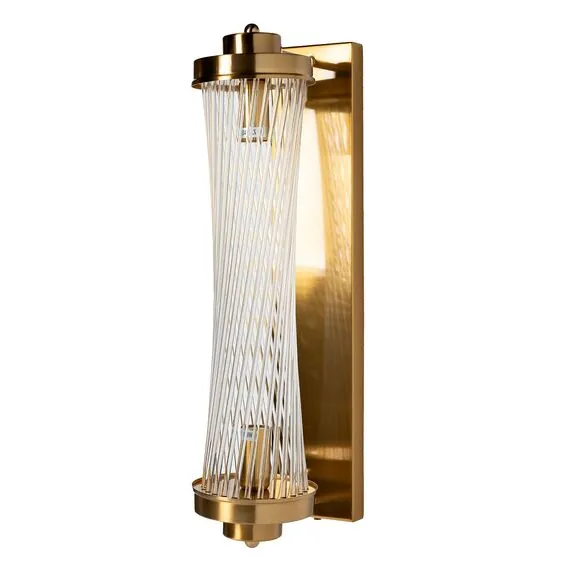 Garda Decor 92EL-YG59026  Бра латунь, стекло прозр. 12*18*h.50см, изображение 2