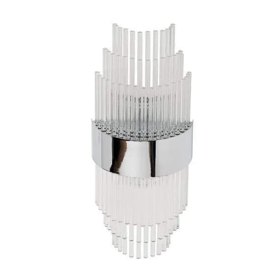 Garda Decor 92EL-YG59021S-2W Бра хром, стекло прозр. 20*10*h.50см