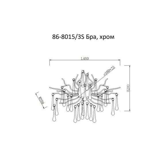 Garda Decor 86-8015/3S Бра 50*40см, металл цвет хром, изображение 4
