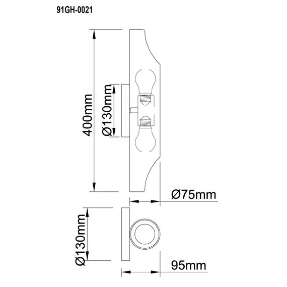 Garda Decor 91GH-0021 Бра металлическое черное/золотое 7,5*9,5*h.40см, изображение 3