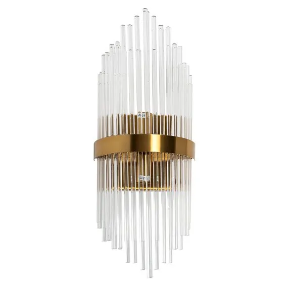 Garda Decor 92EL-YG59025 Бра латунь, стекло прозр. 20*11*h.54см, изображение 2