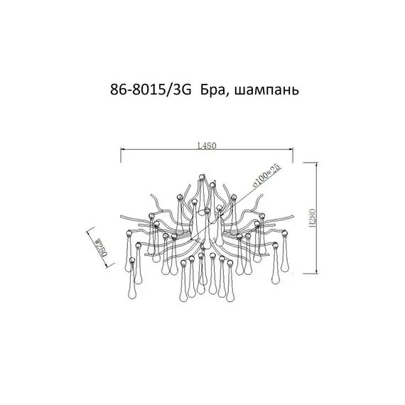 Garda Decor 86-8015/3G Бра 50*40см, металл цвет шампань, изображение 3