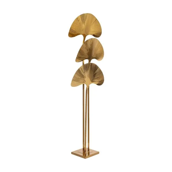 Garda Decor K2KM1125F-3 Торшер металлич."Гинкго" латунь L55*W26*H183, изображение 2