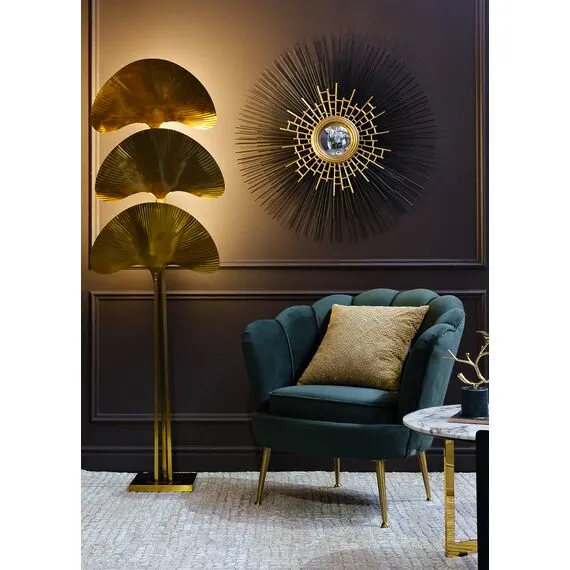 Garda Decor K2KM1125F-3 Торшер металлич."Гинкго" латунь L55*W26*H183, изображение 4