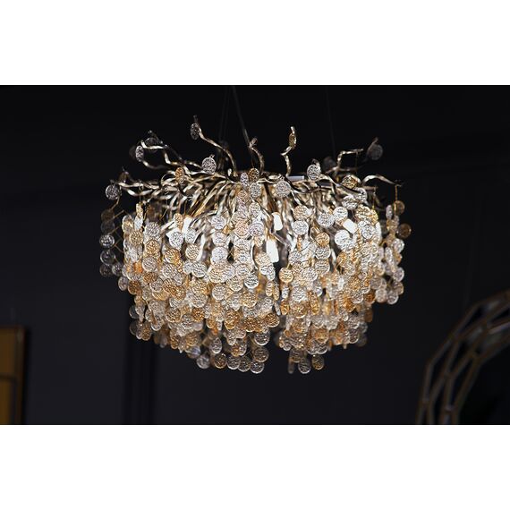 Garda Decor 86-8016/600 Люстра "Монетки" стекло/металл шампань d60*h25см