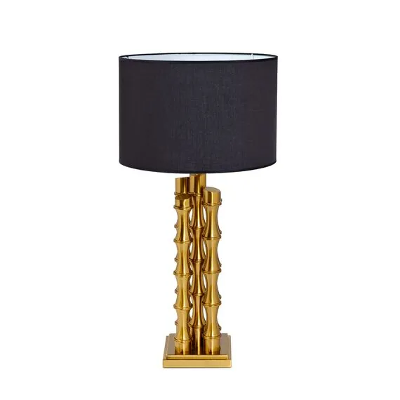 Garda Decor K2KM0901BR Лампа настольная Bamboo плафон черн, черн/латунь 45*h90см