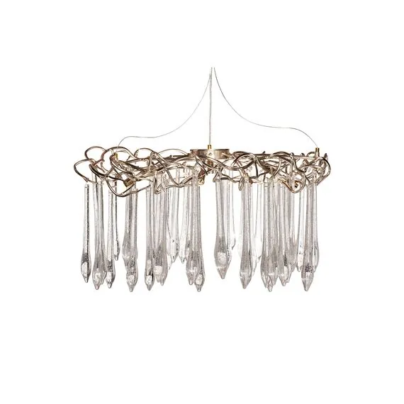 Garda Decor 86-8035/800 Люстра круглая "Капли" d.80*h.50см, шампань, изображение 2