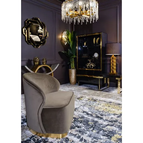 Garda Decor K2KM0901BR Лампа настольная Bamboo плафон черн, черн/латунь 45*h90см, изображение 2