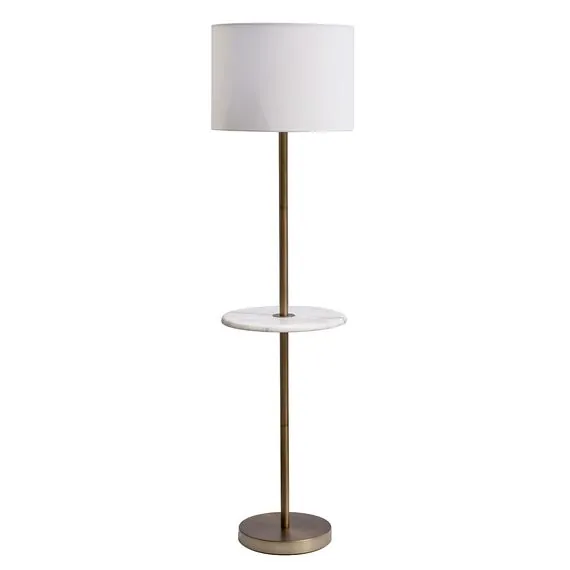 Garda Decor 22-88338FL Торшер с мраморн.столиком плафон белый 38*h.150 см