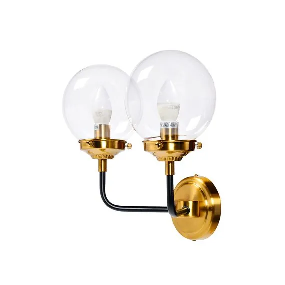 Garda Decor K2KG0521W-2 Бра Simple M латунь, стекло прозр. 32*23*h32 см, изображение 2
