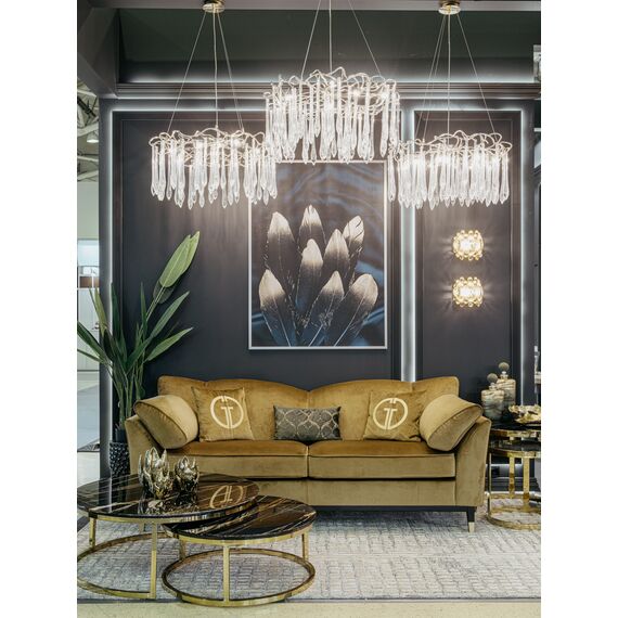 Garda Decor 86-8035/800 Люстра круглая "Капли" d.80*h.50см, шампань