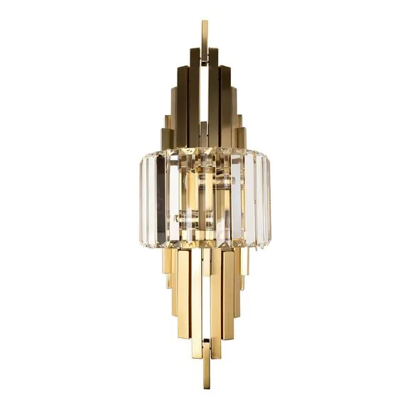 Garda Decor 92EL-YG0122 Бра латунь, стекло прозр. 21,5*h58см