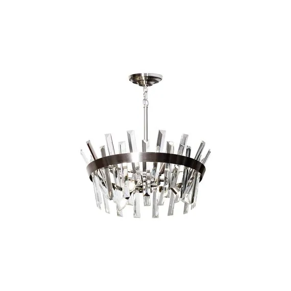 Garda Decor 92EL-YG02120-6P Люстра потолочная хром, стекло прозр., d60*h.100см