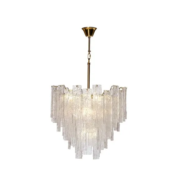 Garda Decor 91GH-1014-8 Люстра потолочная "Ice" рифленое стекло/латунь d.53см h.68см