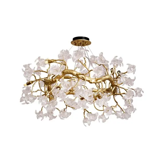Garda Decor 86-60108 Люстра Flora d.80*45 см, металл цвет золото