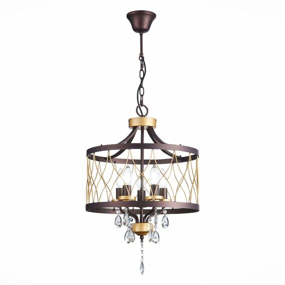 ST LUCE SL789.423.05 Люстра подвесная ST-Luce Темный кофе, Золото/Темный кофе, Золото, Прозрачный E14 5*60W GRASSО