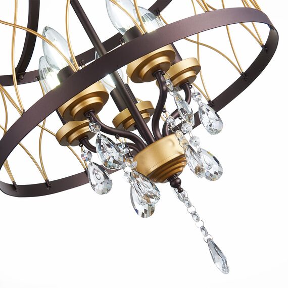 ST LUCE SL789.423.05 Люстра подвесная ST-Luce Темный кофе, Золото/Темный кофе, Золото, Прозрачный E14 5*60W GRASSО, изображение 8