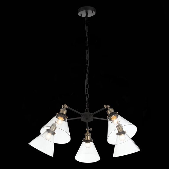 ST LUCE SL237.413.05 Люстра подвесная ST-Luce Черный, Матовое золото/Прозрачный E27 5*60W, изображение 5