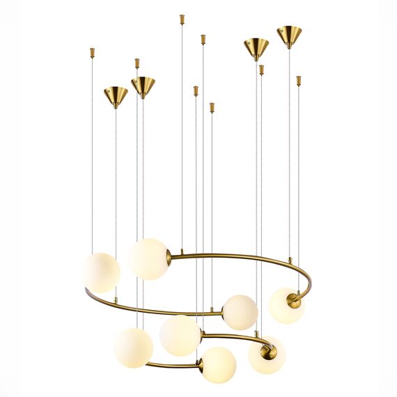 ST LUCE SL1186.303.08 Светильник подвесной ST-Luce Латунь/Молочный G9 8*5W, изображение 6
