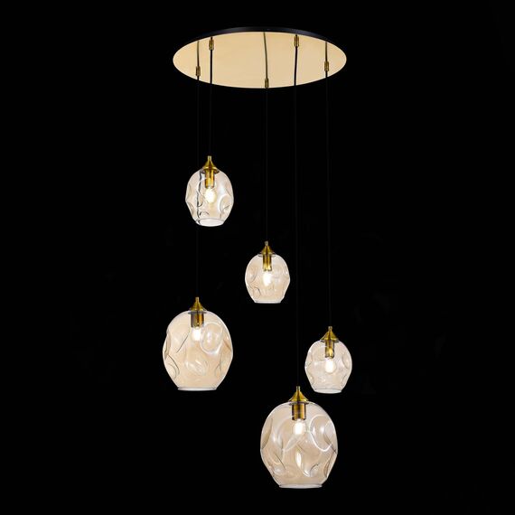 ST LUCE SL1188.303.05 Люстра подвесная ST-Luce Латунь/Коньячный E14/E27 3+2*40W, изображение 5