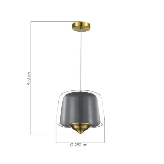 ST LUCE SL6127.313.01 Светильник подвесной ST-Luce Латунь/Серый, Прозрачный LED 1*18W 3000K, изображение 5
