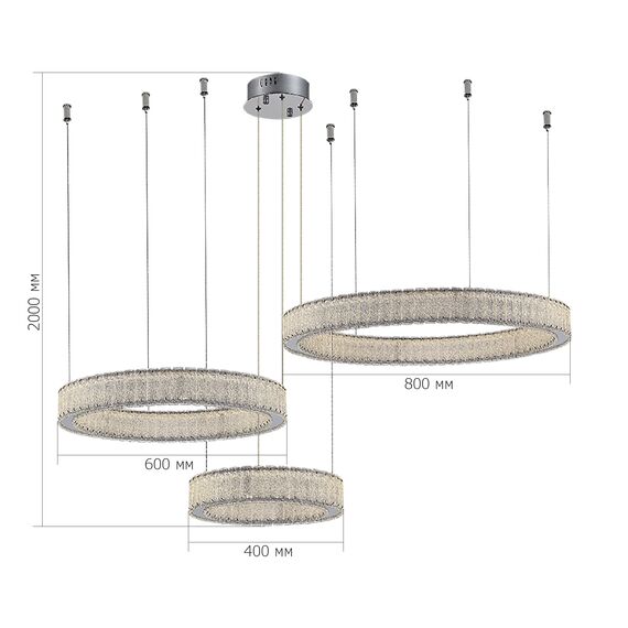 ST LUCE SL6008.113.03 Люстра подвесная ST-Luce Хром/Хром LED 3*95W 3000K, изображение 4