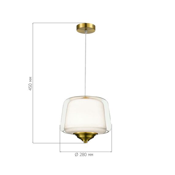 ST LUCE SL6127.303.01 Светильник подвесной ST-Luce Латунь/Белый, Прозрачный LED 1*18W 3000K, изображение 5