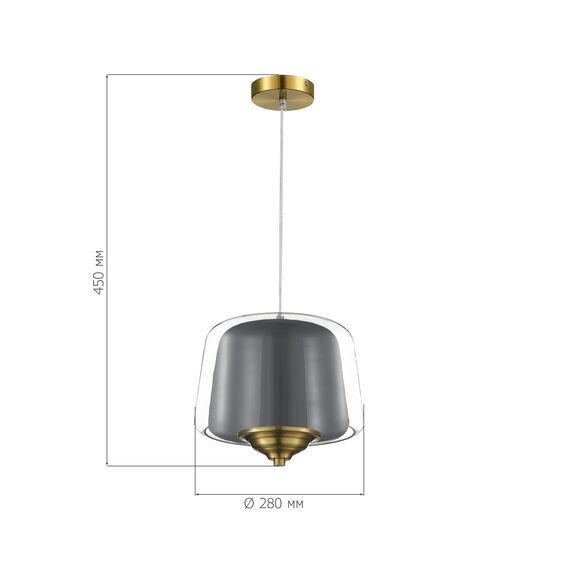 ST LUCE SL6127.313.01 Светильник подвесной ST-Luce Латунь/Серый, Прозрачный LED 1*18W 3000K, изображение 5