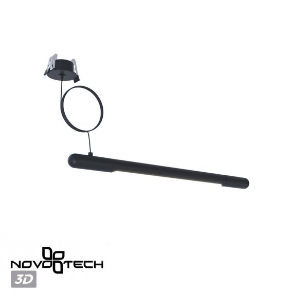 NOVOTECH 359384 KONST NT24 черный База встраиваемая для ввода питания с заглушкой и проводом-подвесом (длина провода – 2м) IP20 48V GLAT, изображение 4