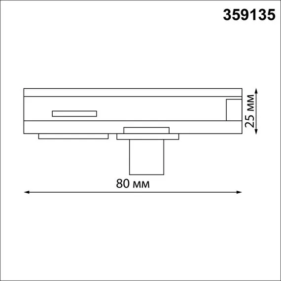 NOVOTECH 359135 KONST NT23 101 черный Адаптер/держатель для однофазного трехжильного трека без токопровода для арт. 359128-359133 IP20 RAMO, изображение 2