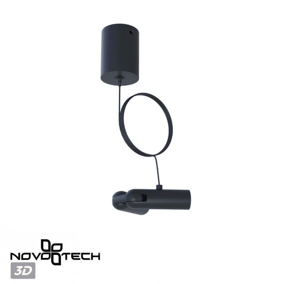 NOVOTECH 359387 KONST NT24 черный База накладная для ввода питания с гибким угловым соединителем «L» и проводом-подвесом (длина провода – 2м) IP20 48V GLAT, изображение 3