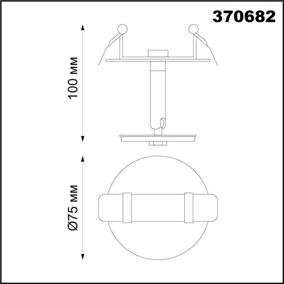 NOVOTECH 370682 KONST NT19 172 черный Встраив.Светильник без плафона (плафоны арт. 370694-370711) IP20 GU10 UNITE, изображение 2