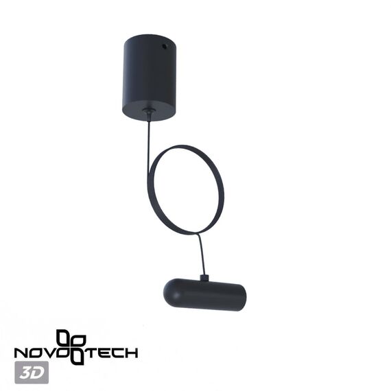 NOVOTECH 359385 KONST NT24 черный База накладная для ввода питания с заглушкой и проводом-подвесом (длина провода – 2м) IP20 48V GLAT, изображение 3