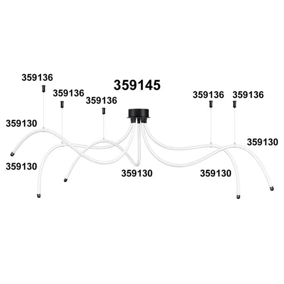 NOVOTECH 359136 KONST NT23 191 черный Подвесной комплект с 2-х метровым тросом IP20 RAMO, изображение 4
