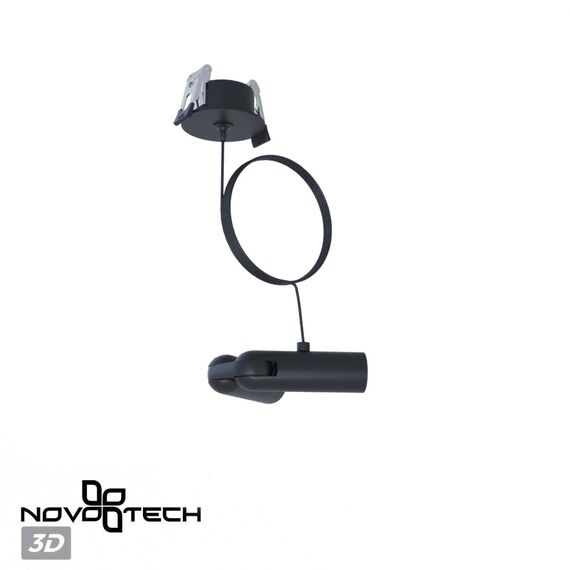 NOVOTECH 359386 KONST NT24 черный База встраиваемая для ввода питания с гибким угловым соединителем «L» и проводом-подвесом (длина провода – 2м) IP20 48V GLAT, изображение 3