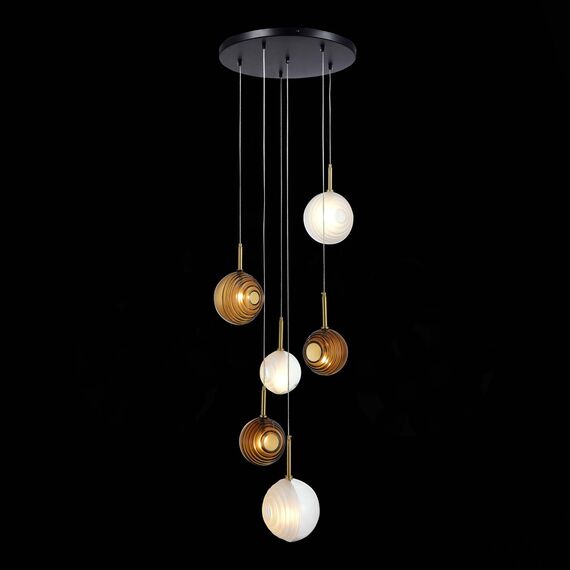 ST LUCE SL1183.543.06 Светильник подвесной ST-Luce Латунь/Черный, Белый G4 6*5W, изображение 4